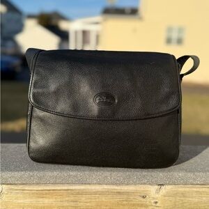 💙SOLD ON DEPOP - Longchamp Paris Black Leather Shoulder Bag or Crossbody
